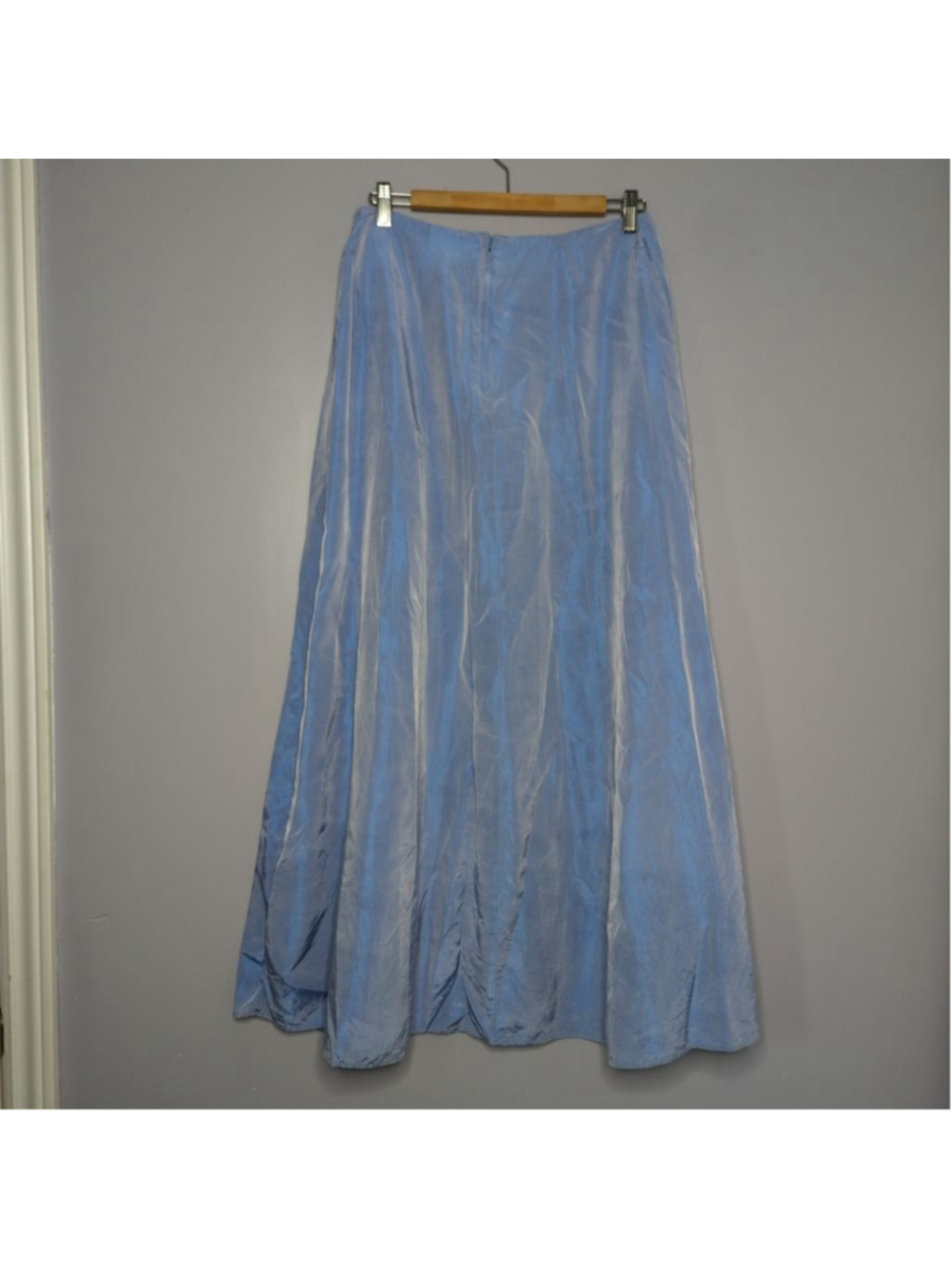 Vintage 1991 Jessica Ethereal Shimmer Maxi Skirt L Powder Blue/Purple - Picture 7 of 14
